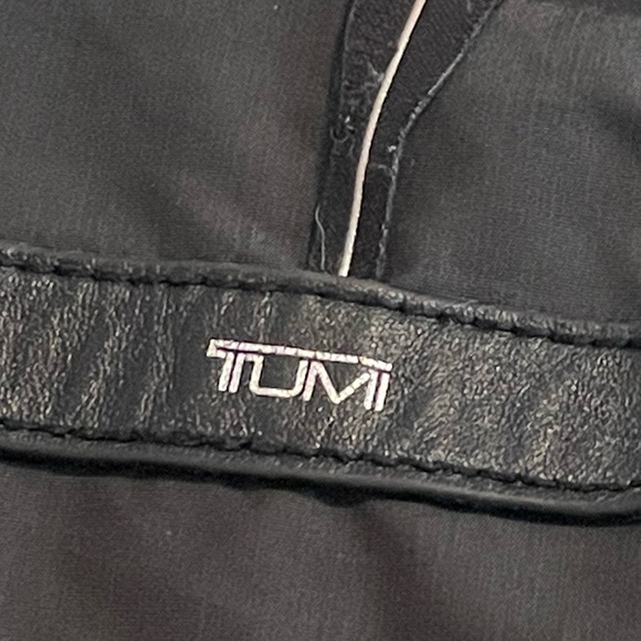 Tumi Black Belted Jacket with Burgundy Liner - Picture 4 of 4